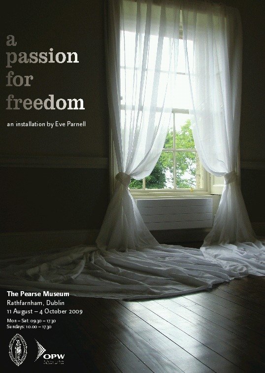 'A Passion for Freedom' solo exhibition in The Pearse Museum with hundreds of yards of muslin