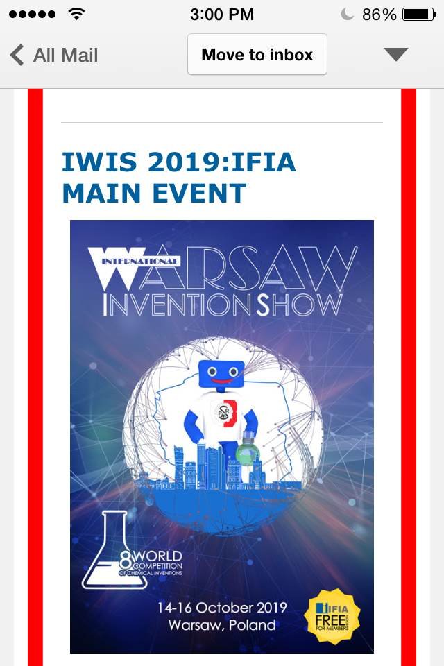 دعوة للمشلركة في المعرض الدولي للابتكارات الكيمياءية في وارسو - بولندا 2019