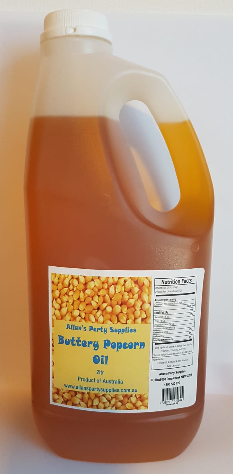 Buttery Popcorn Oil 2ltr Auswide Party Supplies