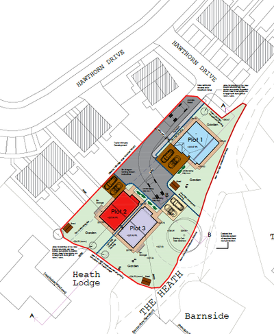 Three detached houses, The Heath, Glossop image