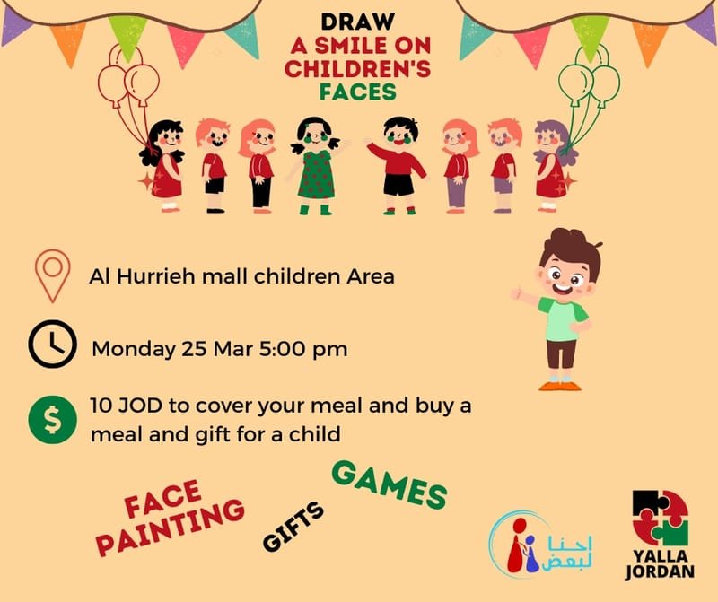 Yalla Join us in drawing a smile on Children's faces