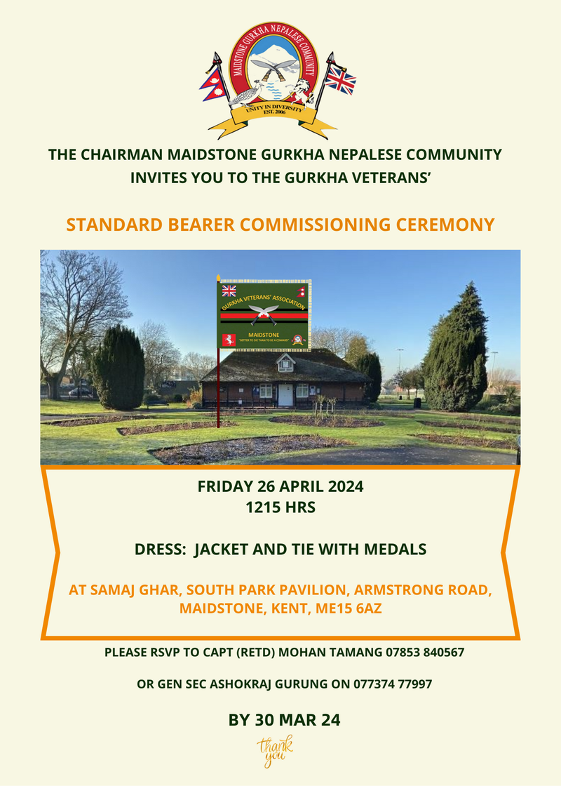 Gurkha Veterans Standard Commissioning Ceremony