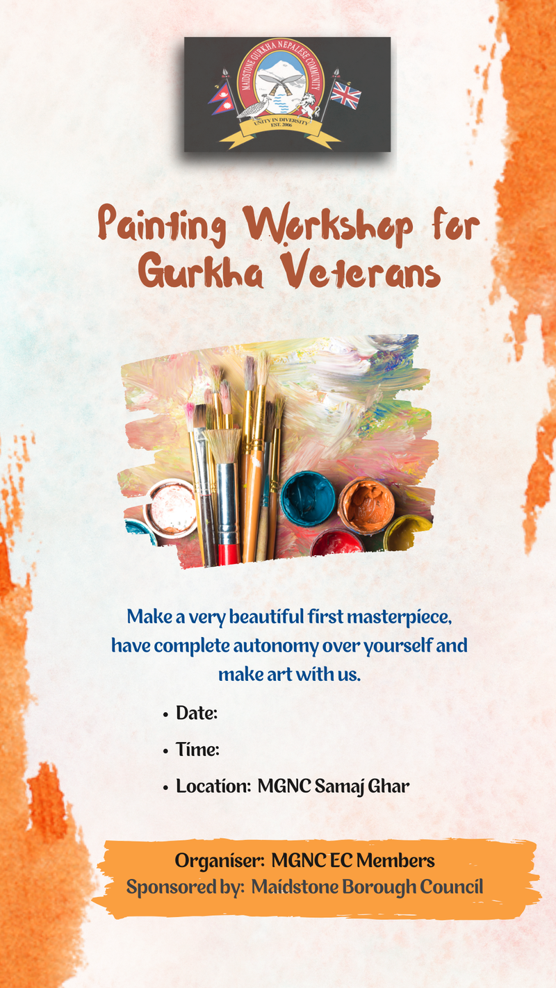 Painting Workshop for Gurkha Veterans funded by Maidstone Borough Council