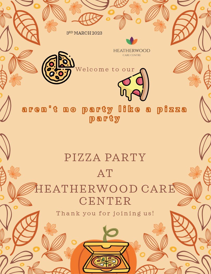 PIZZA PARTY AT HEATHERWOOD