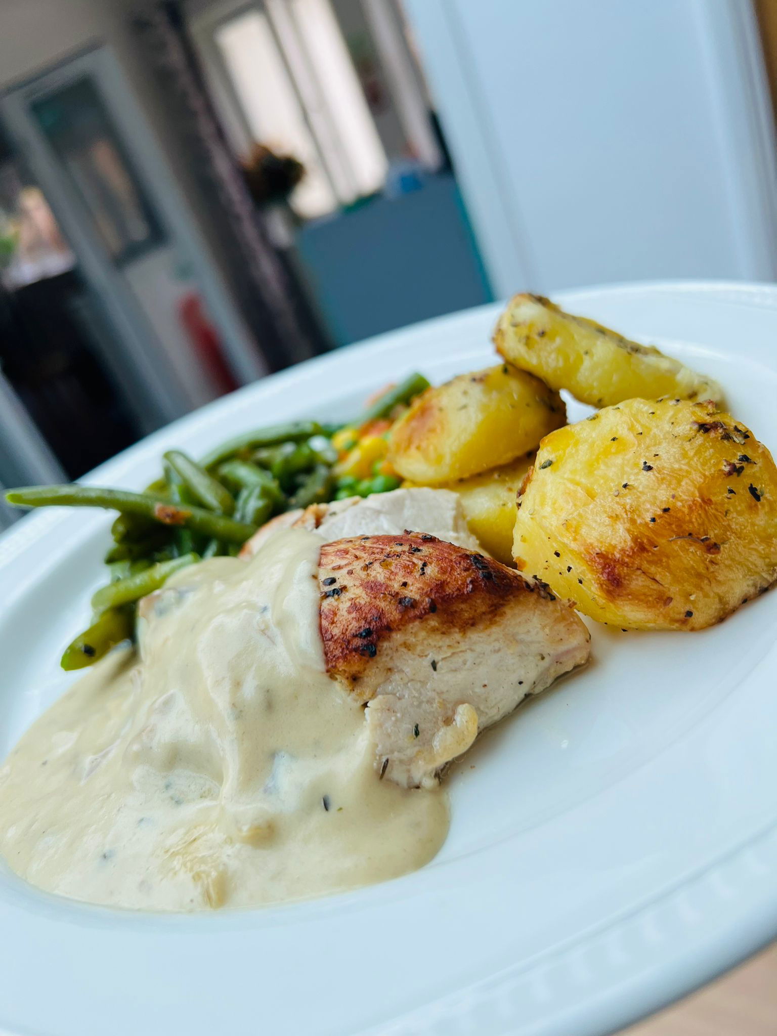 Mushrooms Chicken With Baked Potato's