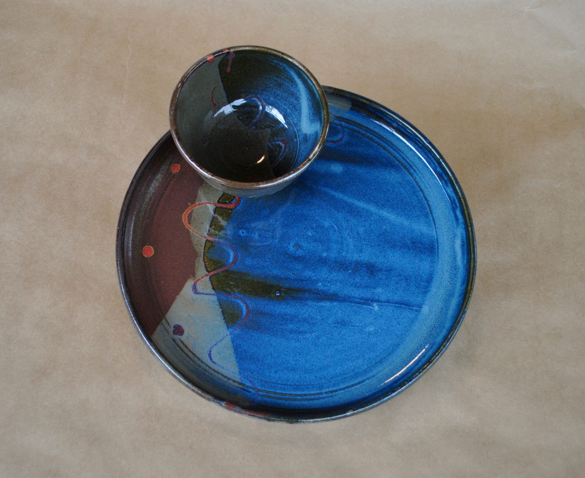 Serving Tray with Separate Matching Bowl