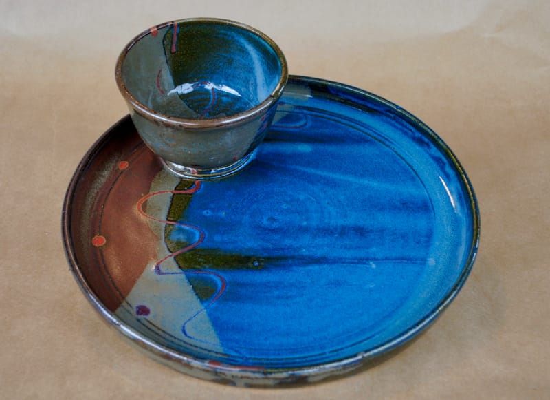Serving Tray with Separate Matching Bowl Pottery by Christen