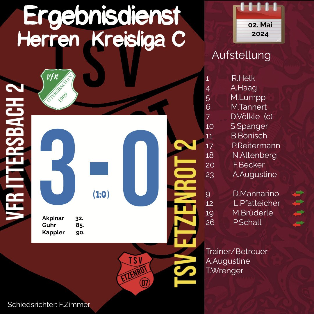 2. Mannschaft: Niederlag in Ittersbach
