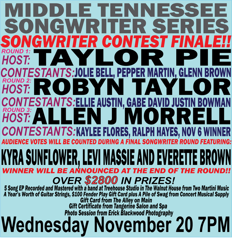 Middle Tennessee Songwriters at the Walnut House - Grand Finale