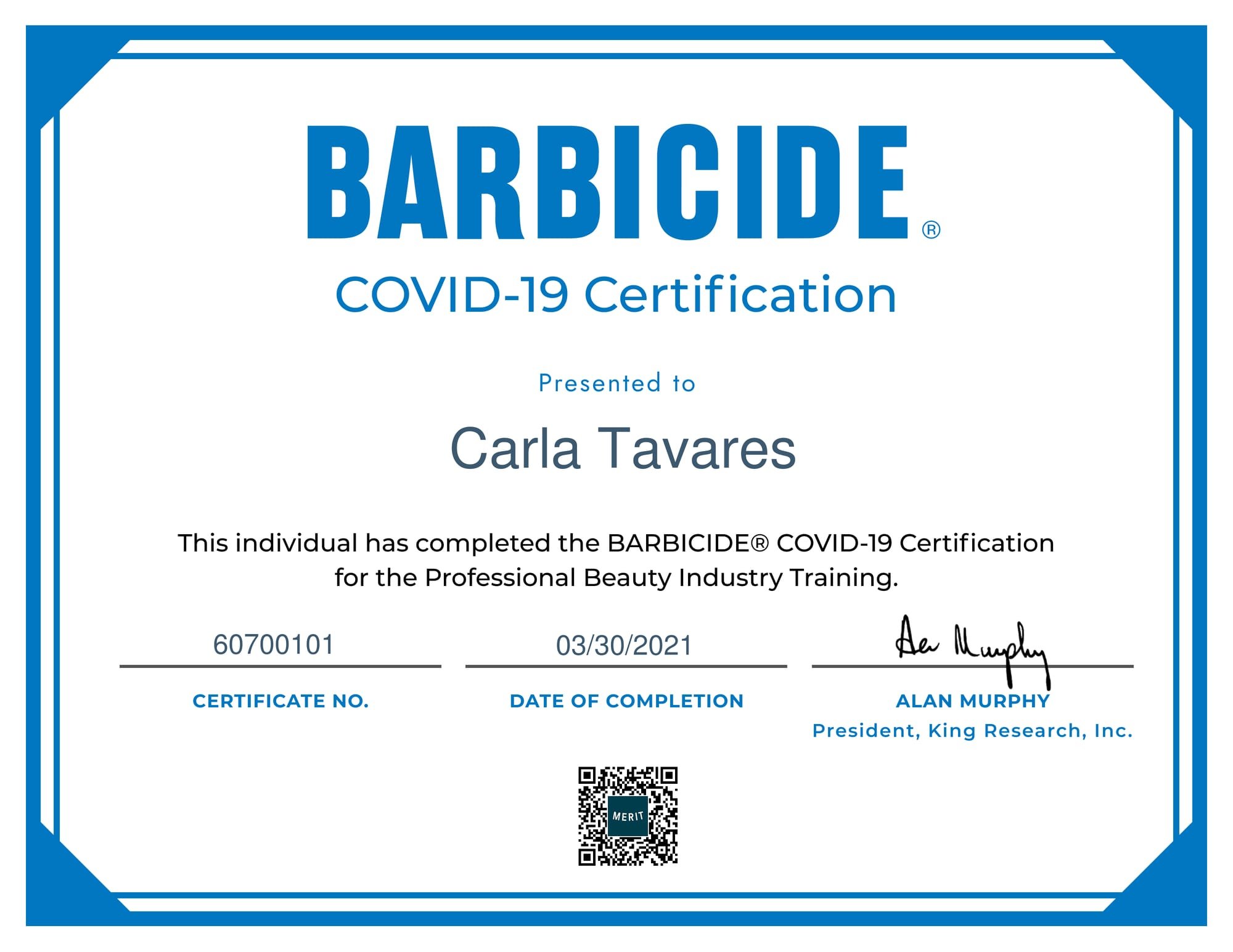 Barbicide COVID-19 Certification